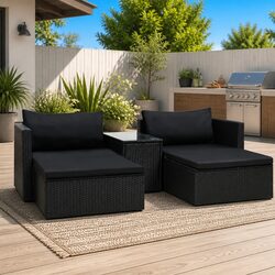5 Piece Outdoor Lounge Set: Dimensions & Materials Inside