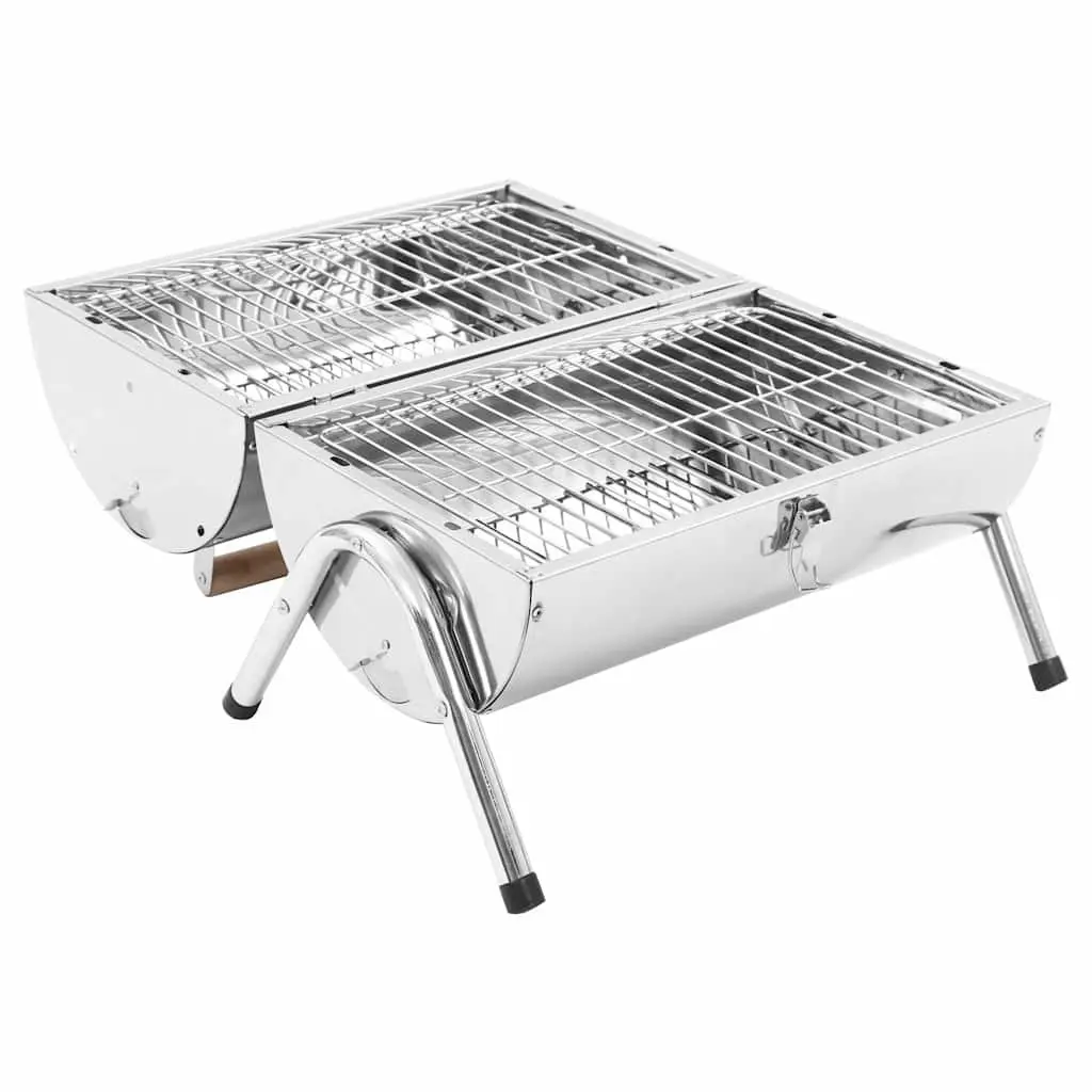 Portable Tabletop Charcoal BBQ Grill for Camping Picnic Double Cooking Grids