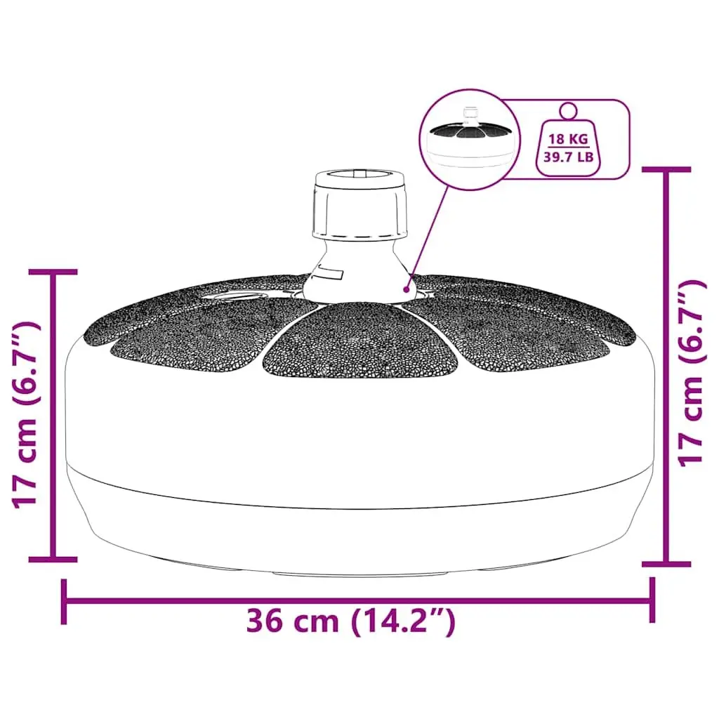 15L Fillable Umbrella Base in Black