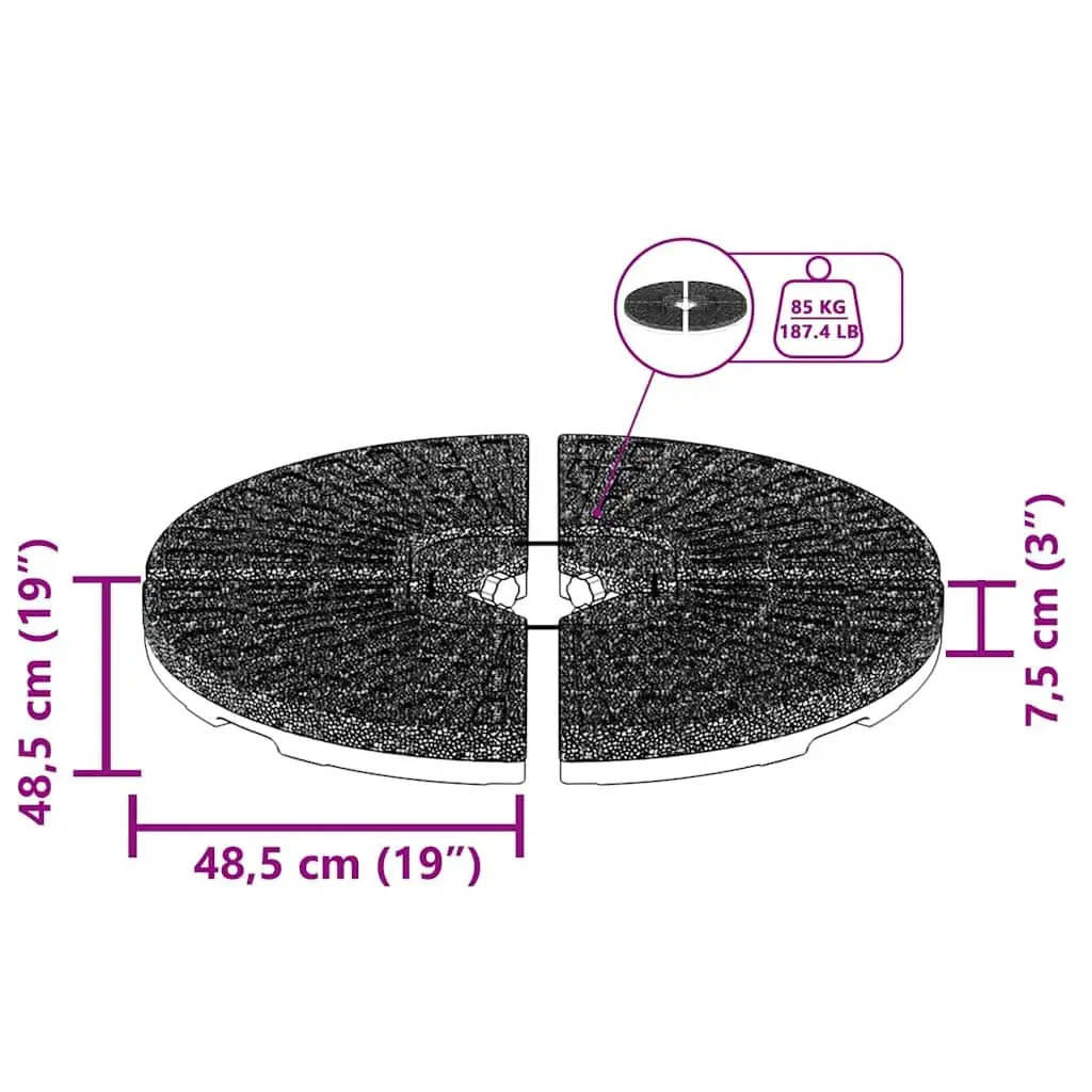 Umbrella Base Set of 4 Fan-shaped Heavy Duty Water Sand Fillable for Offset Market Use