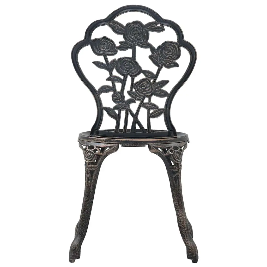 3 Piece Outdoor Bistro Set Round Table 2 Chairs Patio Garden Furniture Brown
