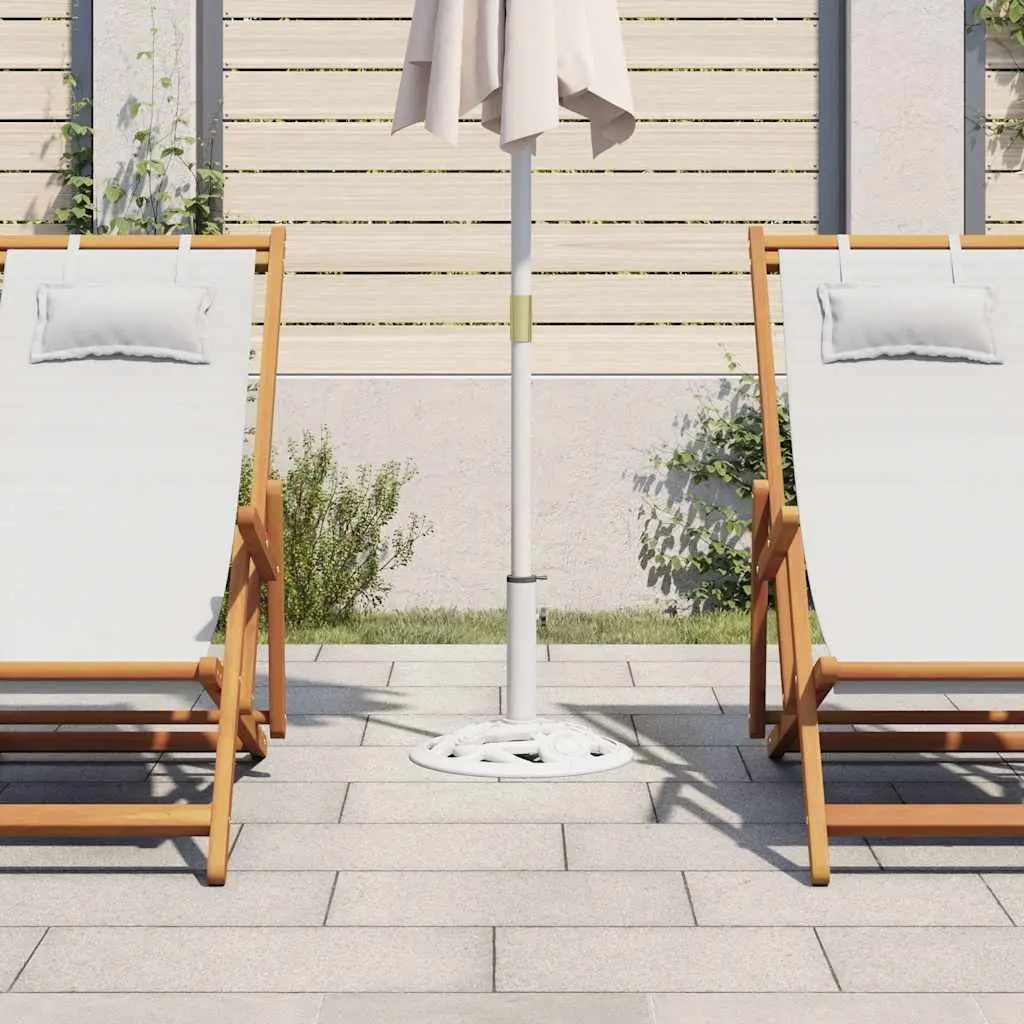 Umbrella Base Cast Iron White Outdoor Patio Deck Garden Stand 40cm 9kg