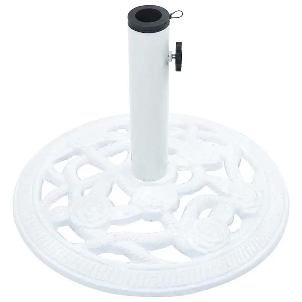 Umbrella Base Cast Iron White Outdoor Patio Deck Garden Stand 40cm 9kg