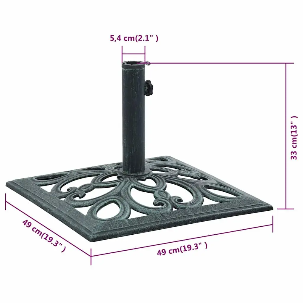 Green Cast Iron Umbrella Base