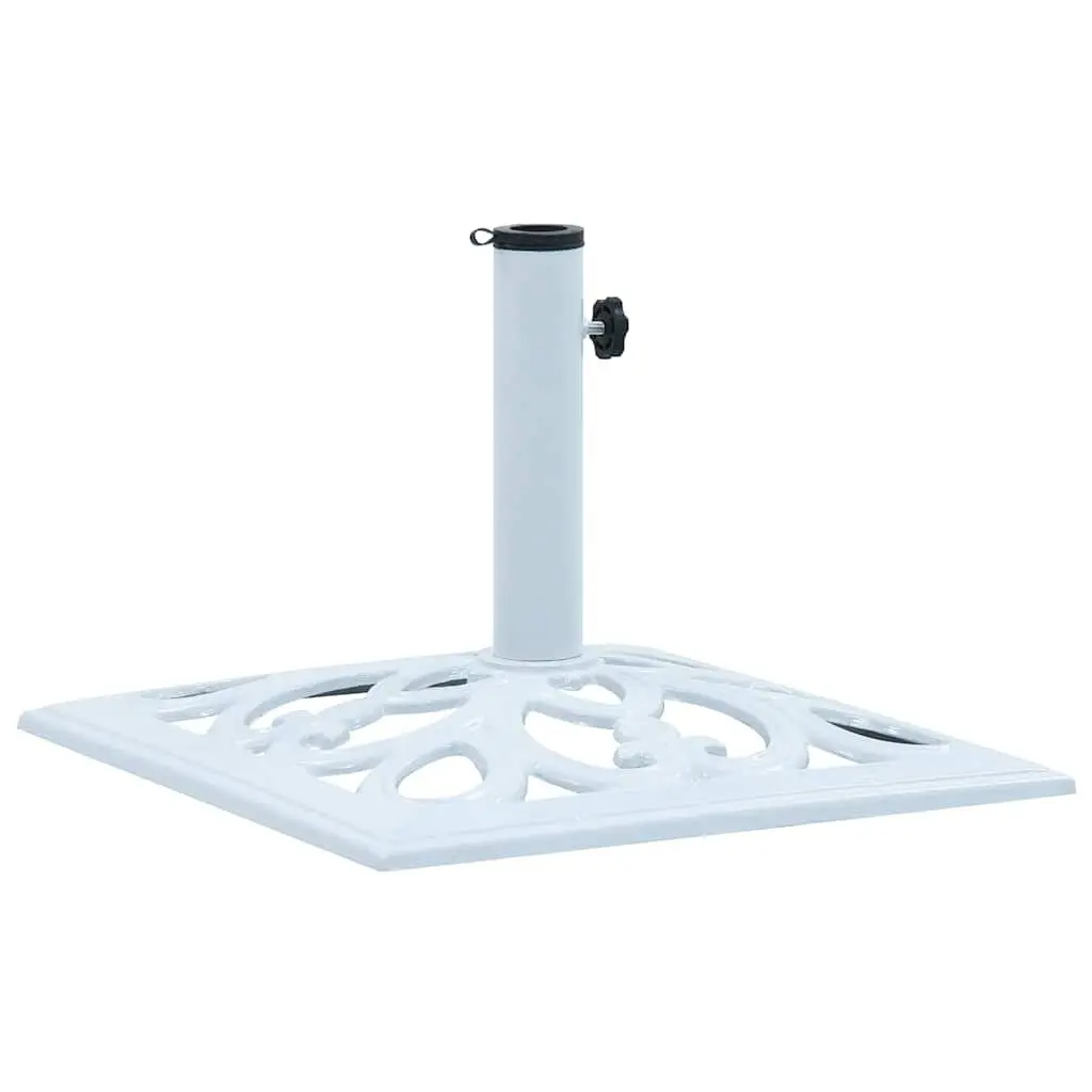 Umbrella Base White Cast Iron, Heavy-Duty 49 cm Height