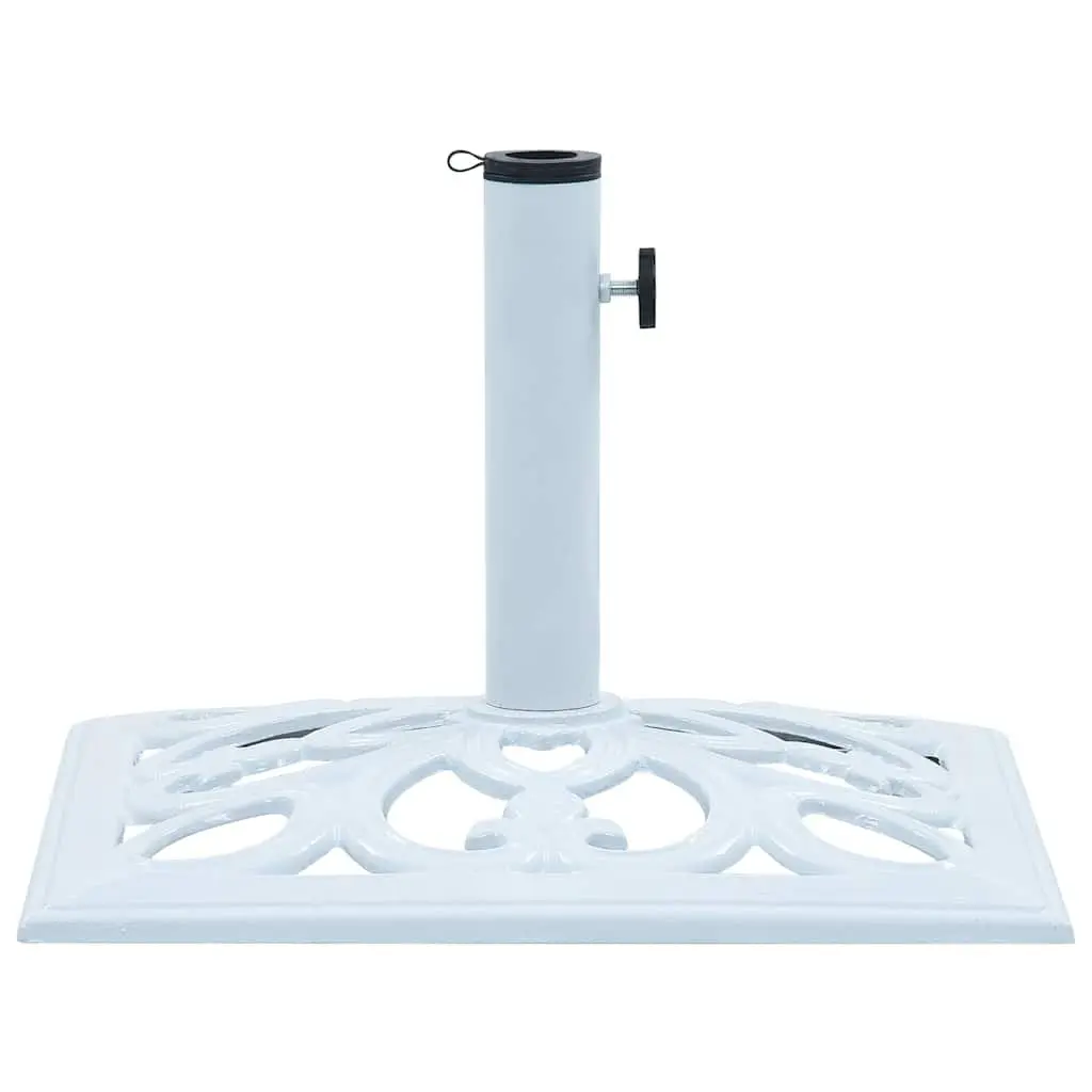 Umbrella Base White Cast Iron, Heavy-Duty 49 cm Height