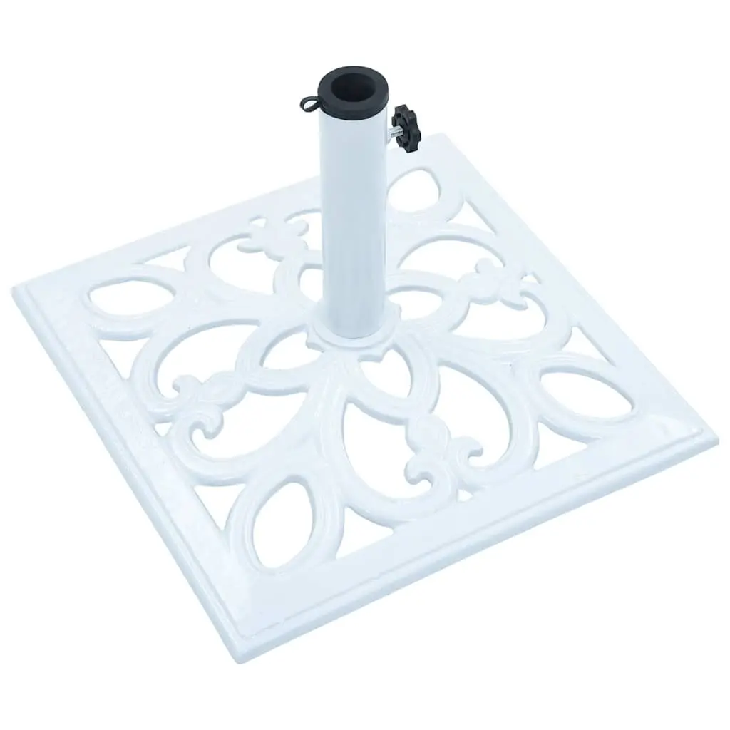 Umbrella Base White Cast Iron, Heavy-Duty 49 cm Height