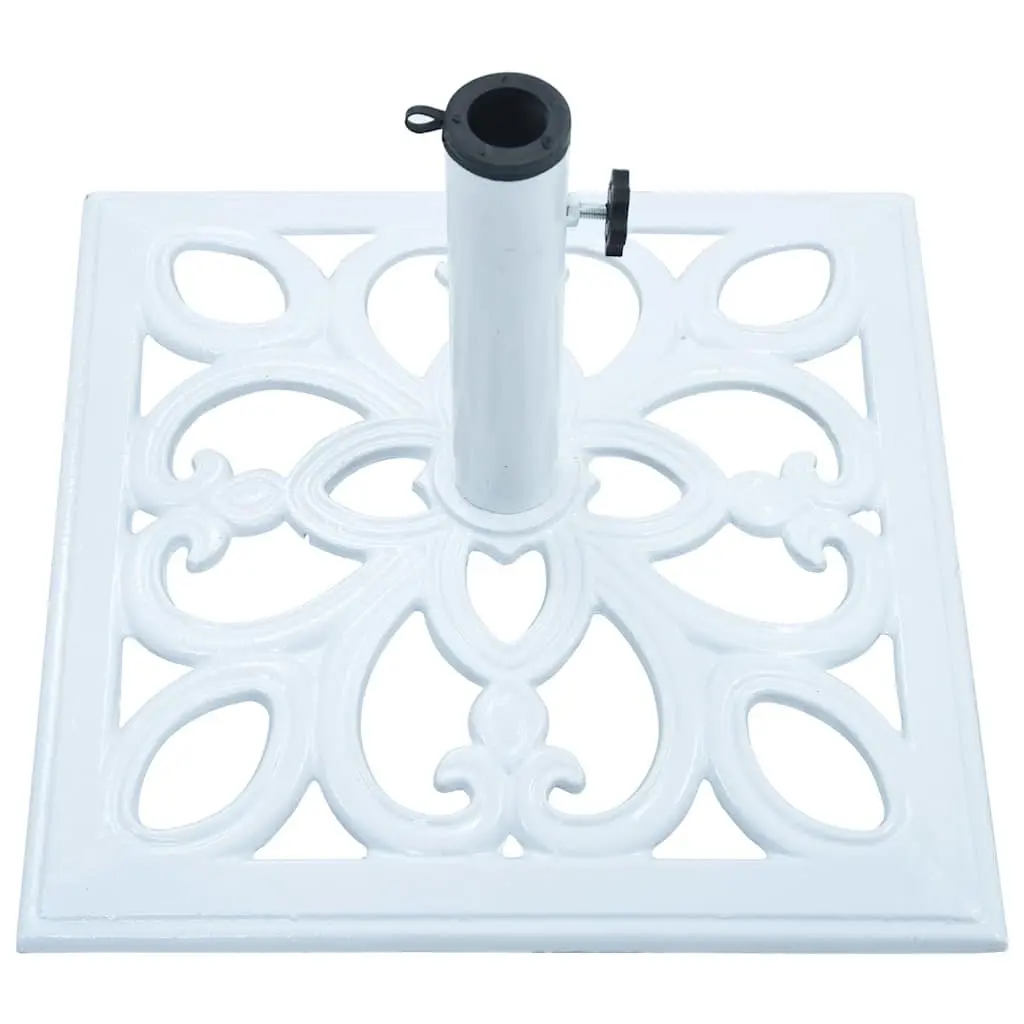 Umbrella Base White Cast Iron, Heavy-Duty 49 cm Height