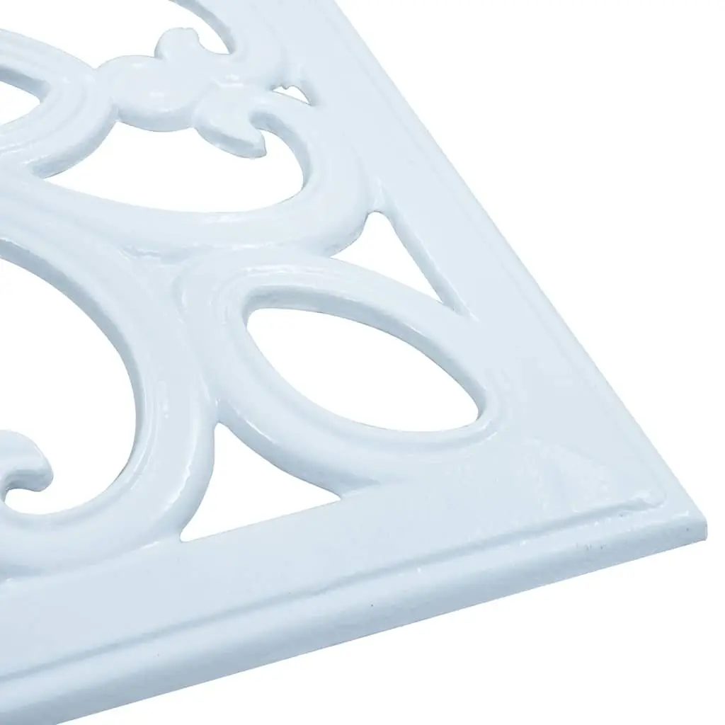 Umbrella Base White Cast Iron, Heavy-Duty 49 cm Height