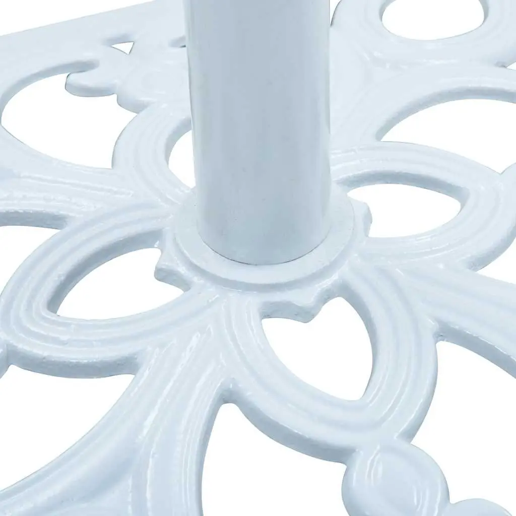 Umbrella Base White Cast Iron, Heavy-Duty 49 cm Height