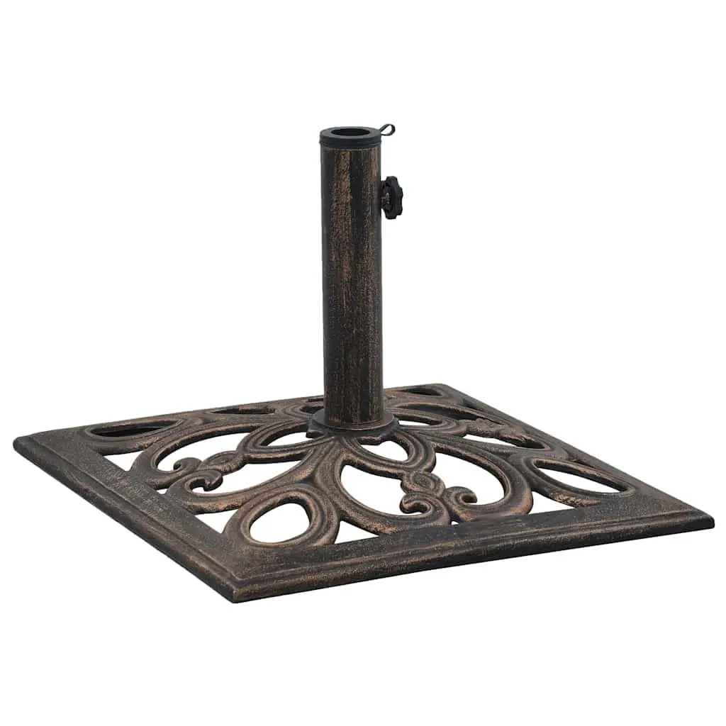 Umbrella Base Outdoor Garden Patio Stand Cast Iron Brown 49 cm