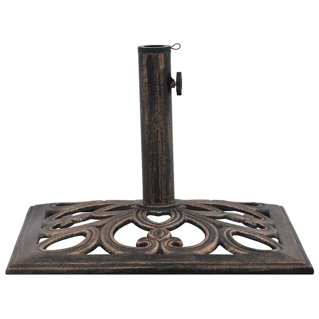 Umbrella Base Outdoor Garden Patio Stand Cast Iron Brown 49 cm