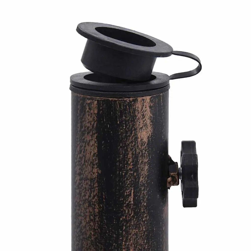 Umbrella Base Outdoor Garden Patio Stand Cast Iron Brown 49 cm