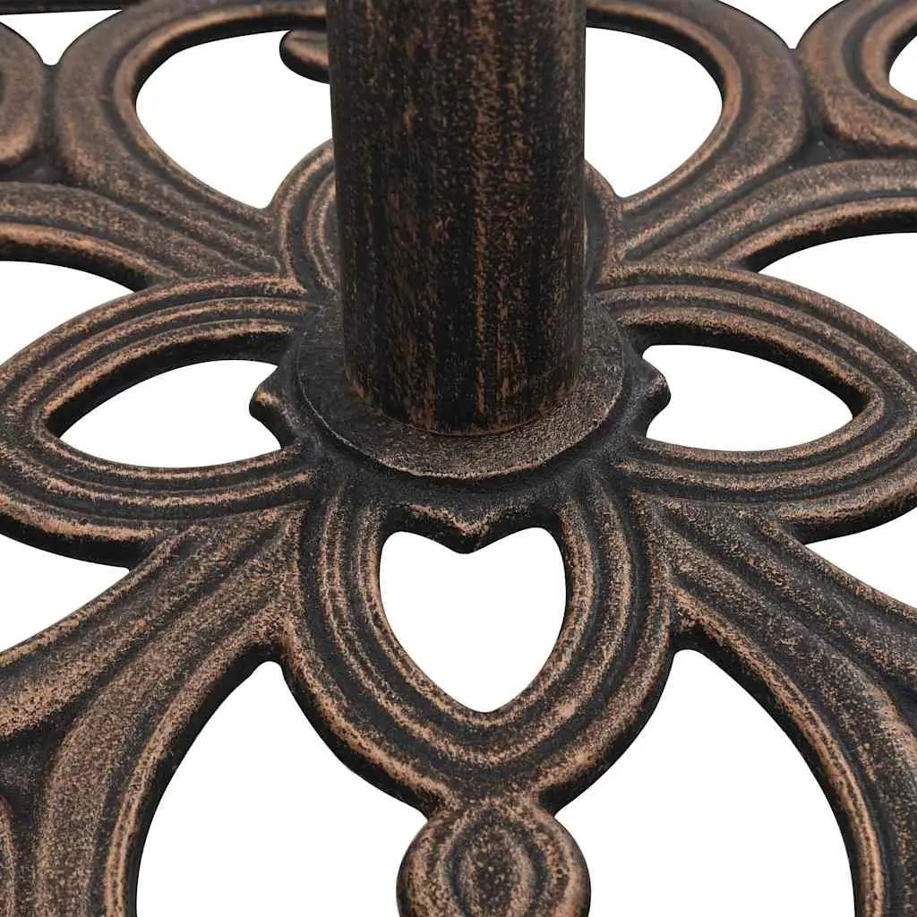 Umbrella Base Outdoor Garden Patio Stand Cast Iron Brown 49 cm