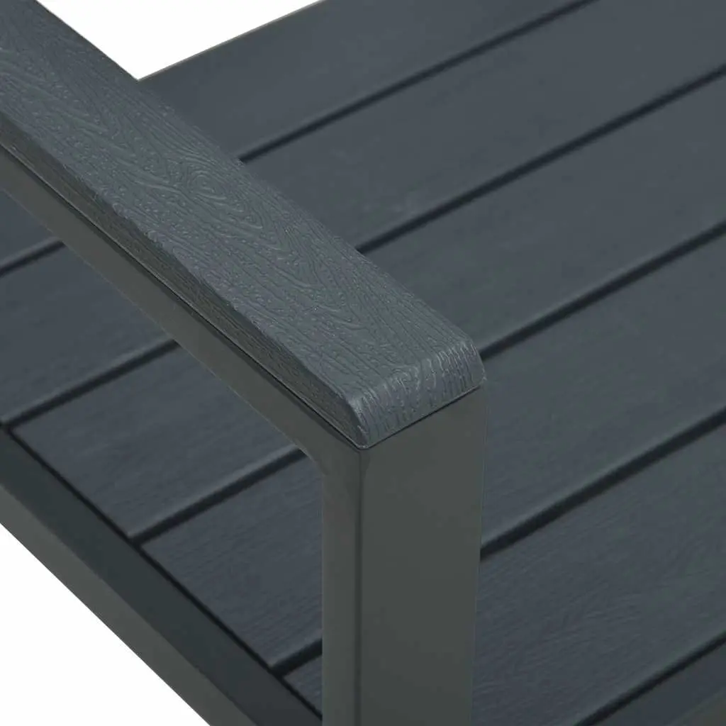 Garden Bench Outdoor 120cm Grey Wood Look Weather Resistant Seating Furniture
