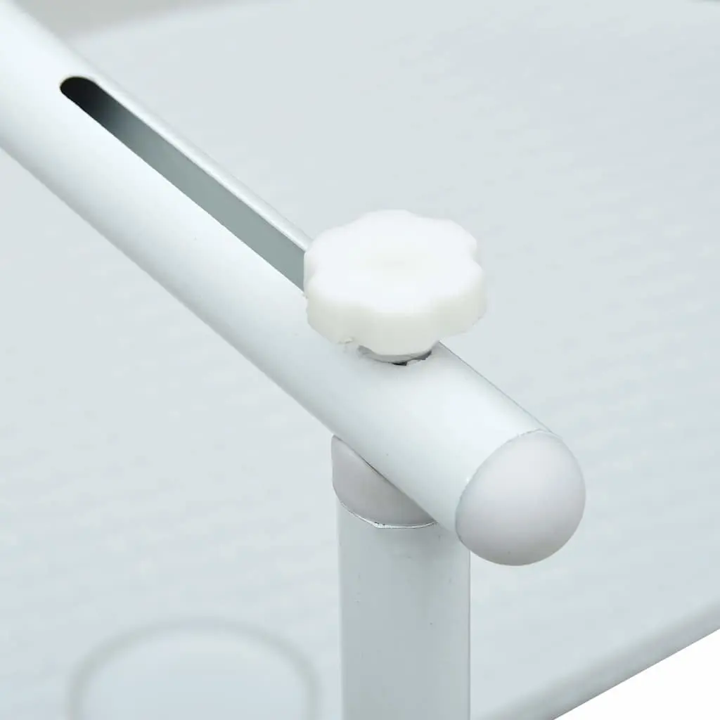 Hanging Balcony Table White Outdoor Coffee Worktop Foldable Adjustable Height