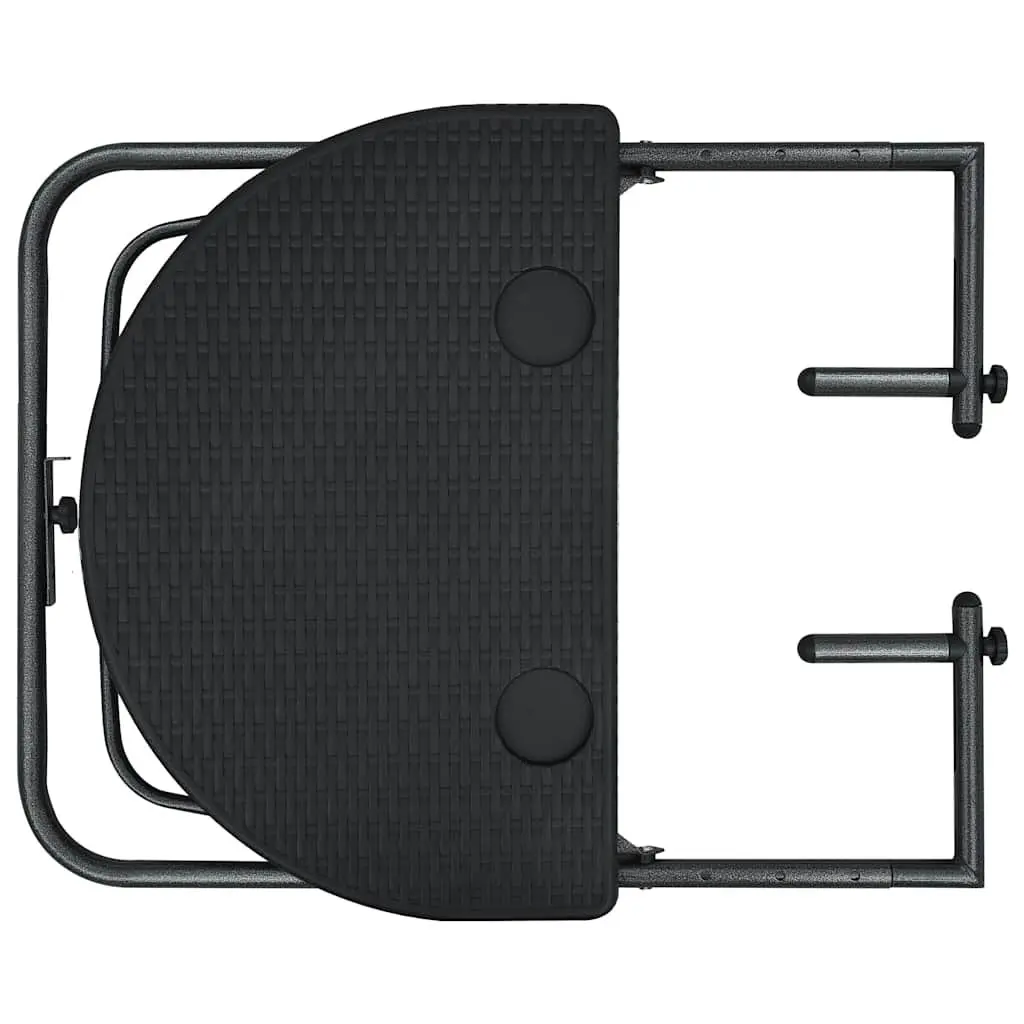 Hanging Balcony Table Outdoor Coffee Worktop Black Foldable Adjustable Height