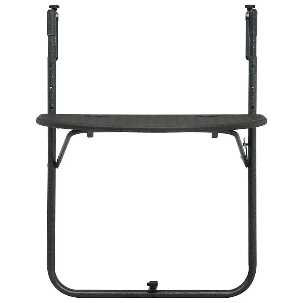 Hanging Balcony Table Foldable Outdoor Coffee Worktop Steel Frame Rattan Look