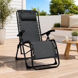 Specifications of the Black Folding Deck Chair with Textilene