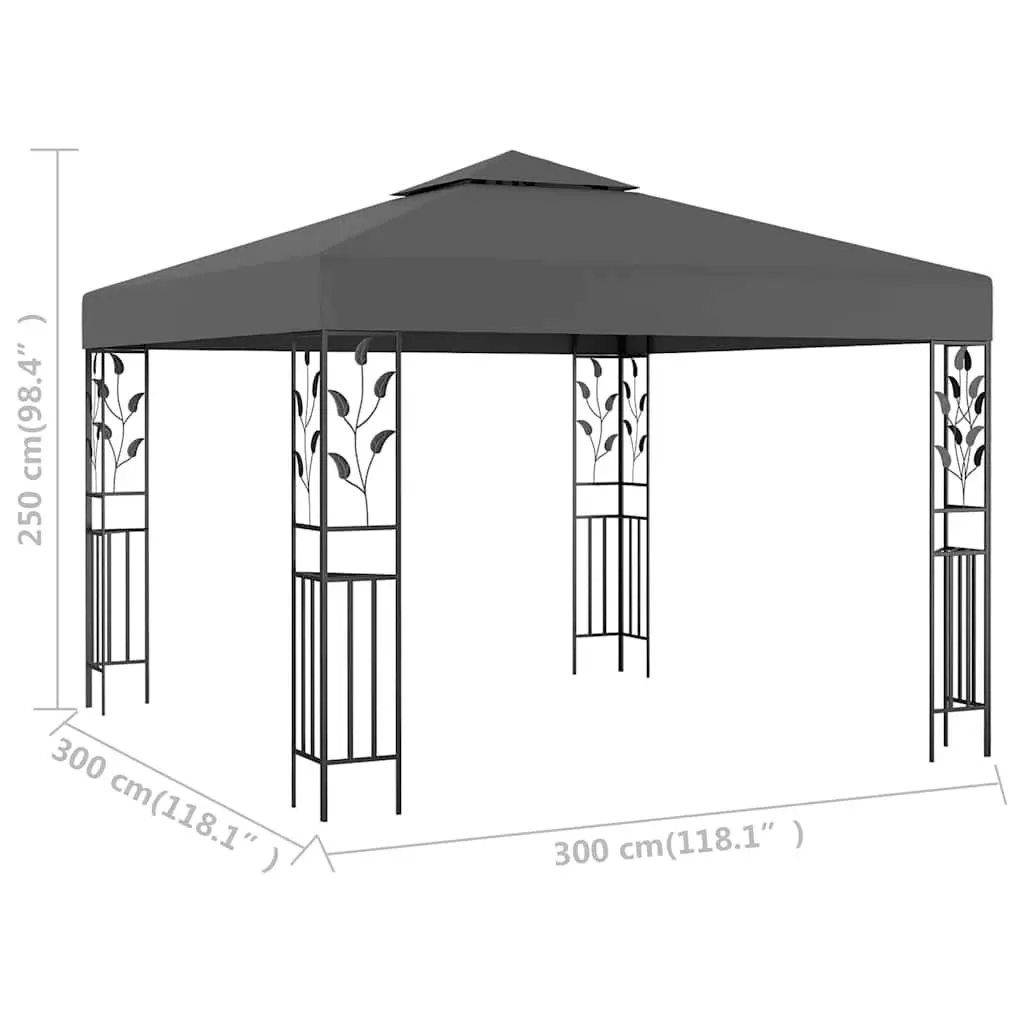 Gazebo 3x3 m Outdoor Shade Canopy Steel Frame Vented Roof Garden Structure