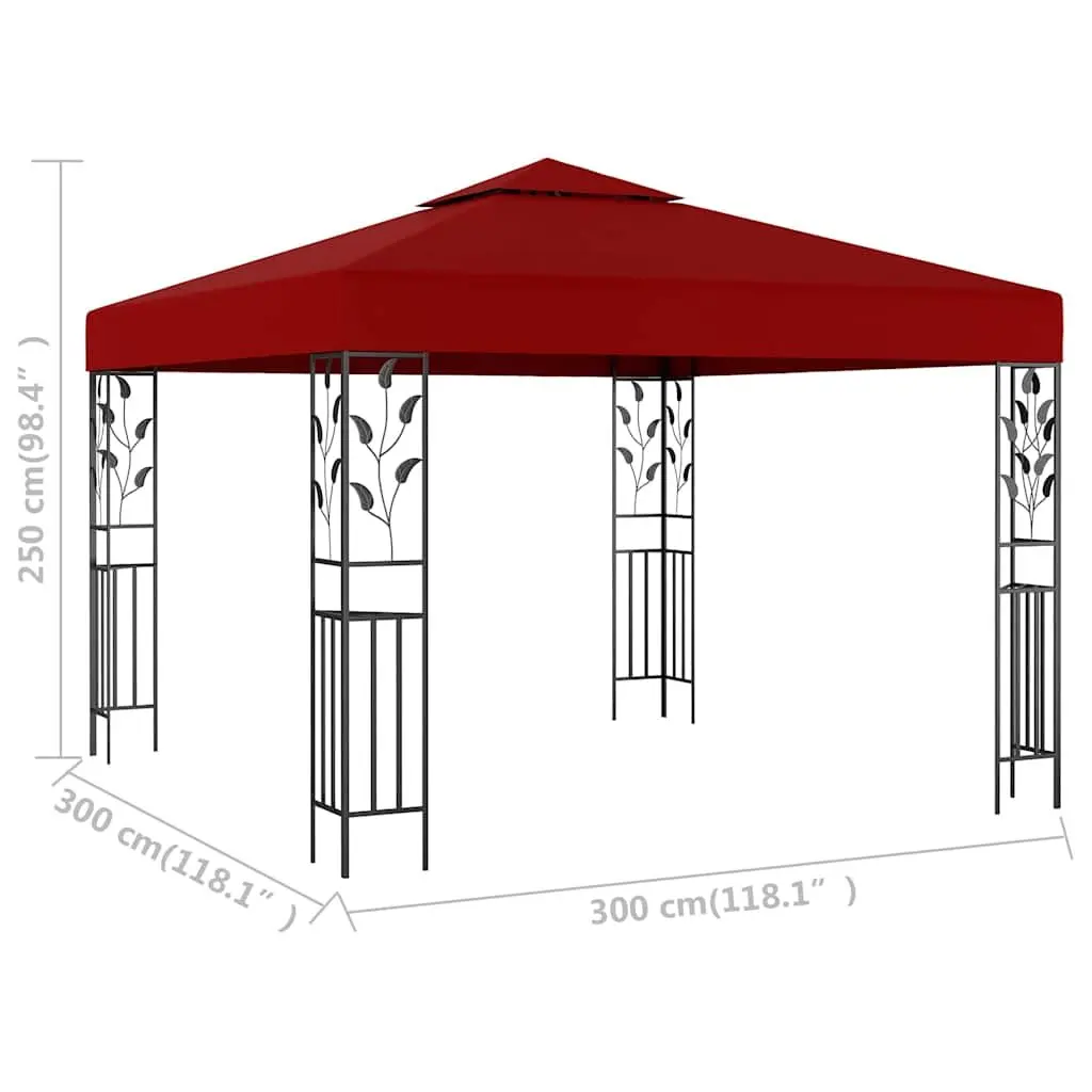Gazebo 3x3m Outdoor Canopy Shade Structure Red Garden Patio Tent