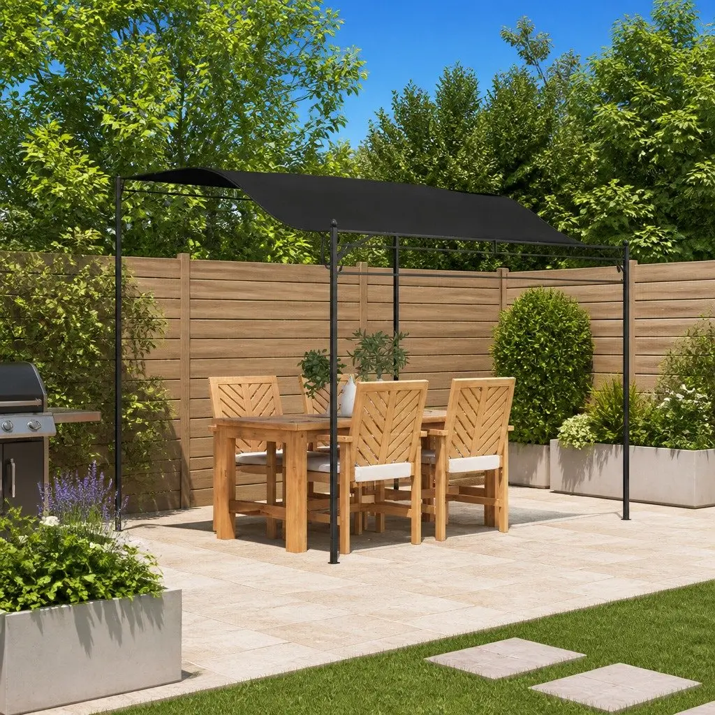Sunshade Awning Outdoor Canopy 3 x 2.4 m Garden Shelter Steel Frame