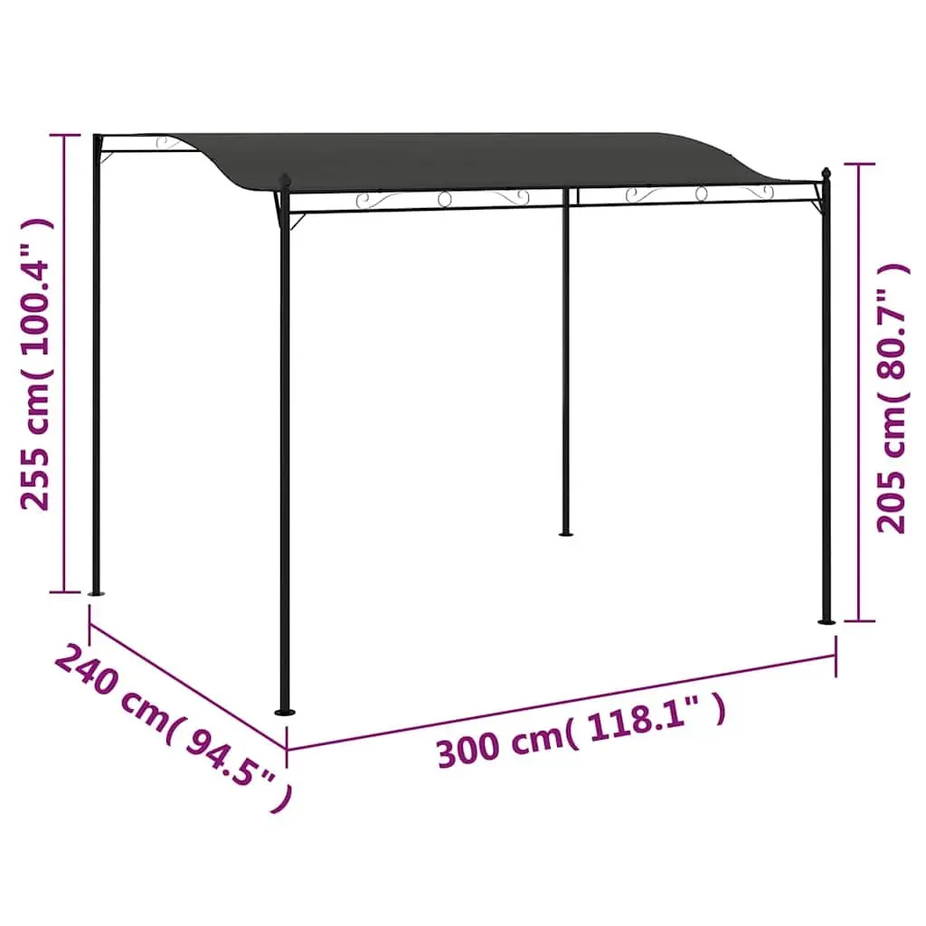 Sunshade Awning Outdoor Canopy 3 x 2.4 m Garden Shelter Steel Frame