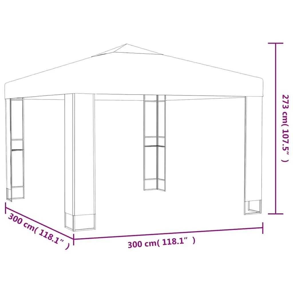 Gazebo Outdoor Garden 3x3 m White Canopy Shelter