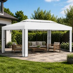 Specifications of 3x6m White Gazebo with Double Roof