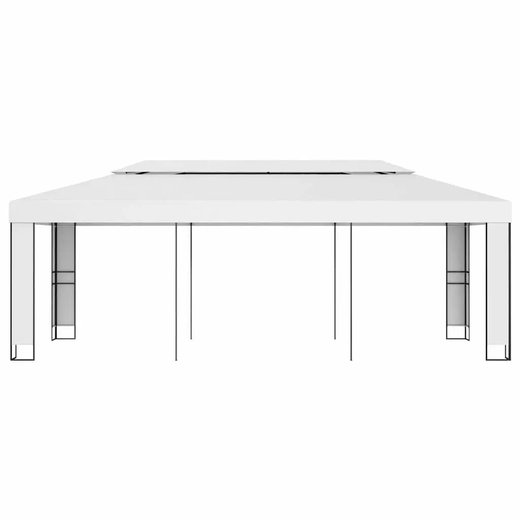 Gazebo for Outdoor Garden 3x6m White Double Roof Canopy