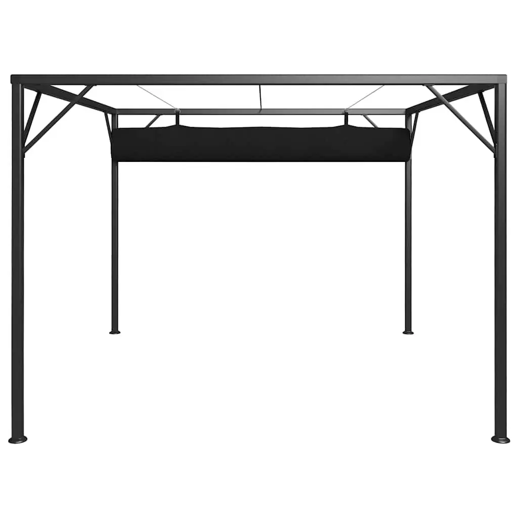 Garden Gazebo Outdoor Use 3x3m Retractable Roof Canopy Anthracite