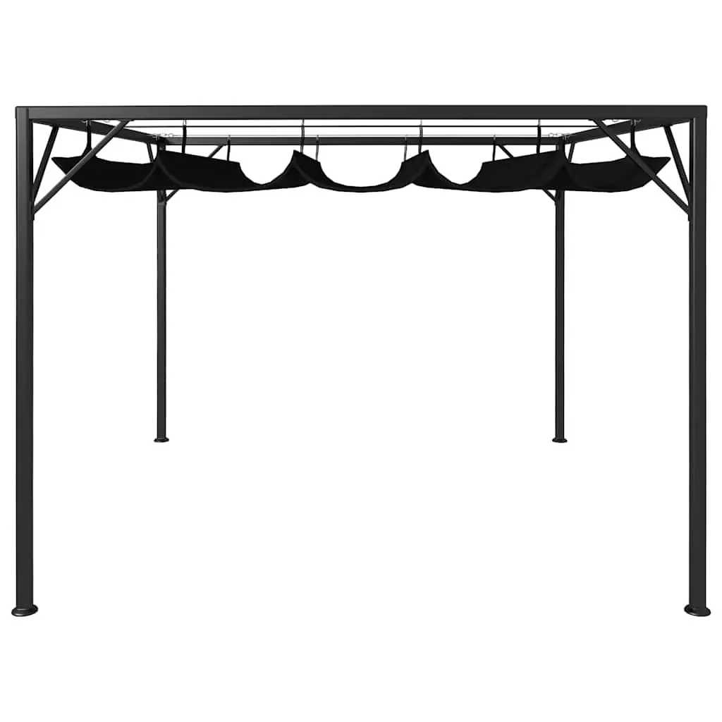 Garden Gazebo Outdoor Use 3x3m Retractable Roof Canopy Anthracite