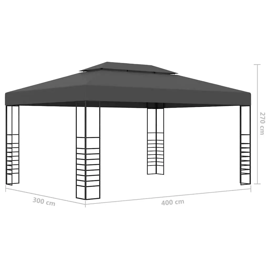 Gazebo Outdoor Canopy 3x4 m Vented Roof Garden Patio Shade Structure