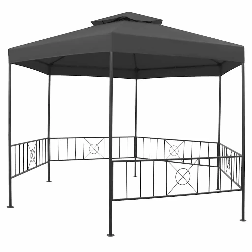 Garden Gazebo 323x275x265 cm Outdoor Canopy Pavilion Anthracite Patio Shade