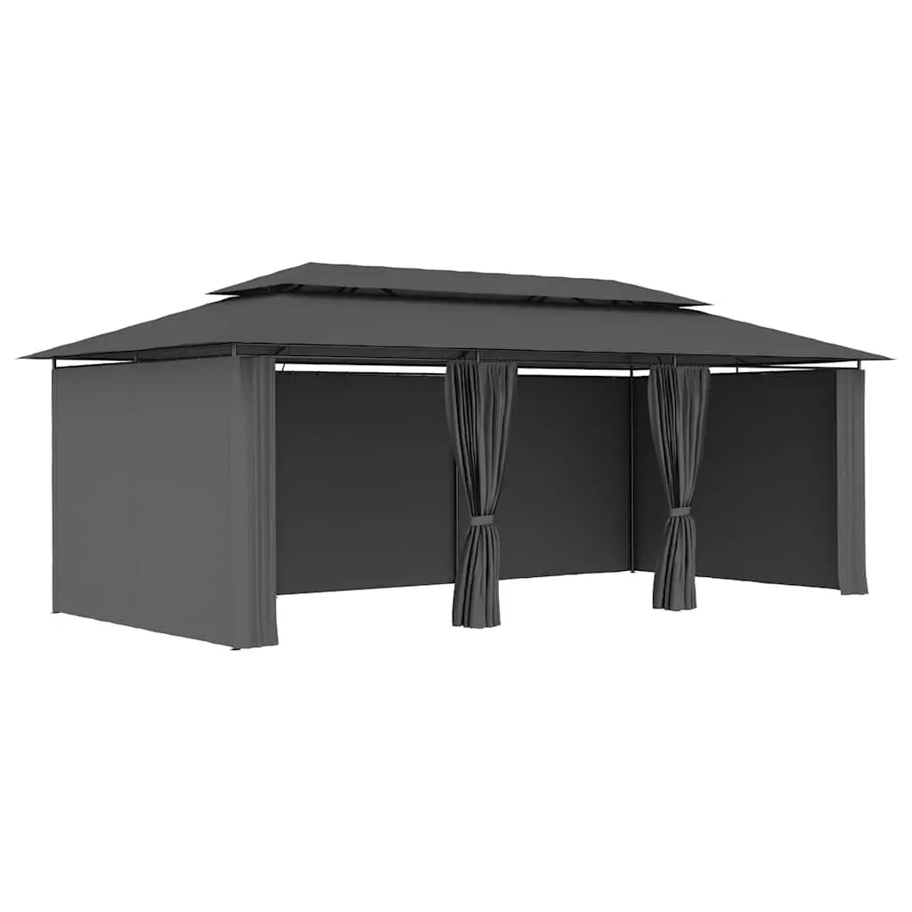Gazebo with Curtains Outdoor Canopy Party Tent Garden Shelter Anthracite