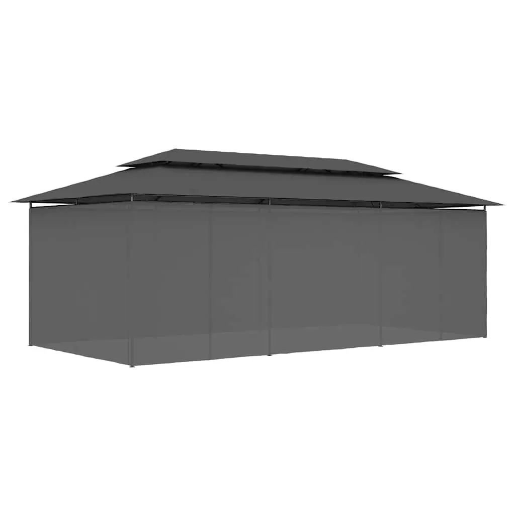Gazebo with Curtains Outdoor Canopy Party Tent Garden Shelter Anthracite