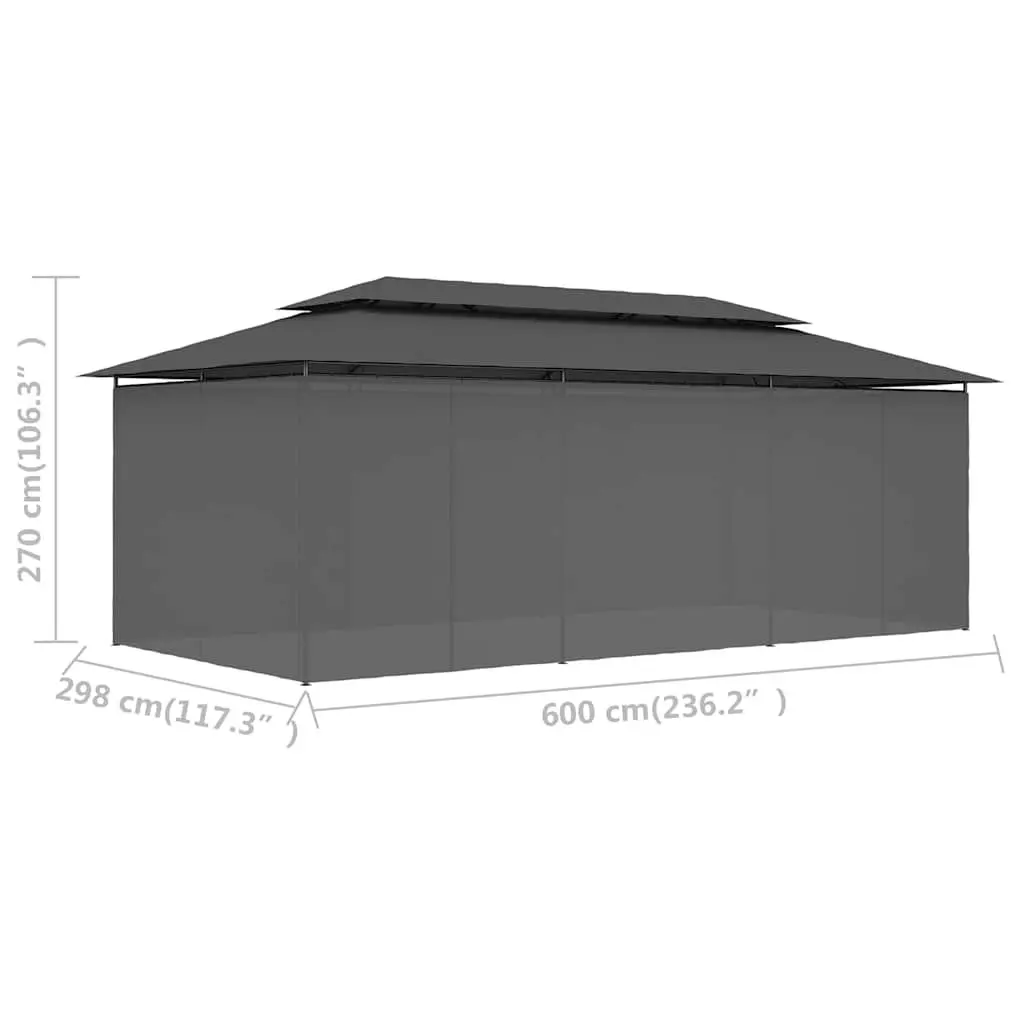 Gazebo with Curtains Outdoor Canopy Party Tent Garden Shelter Anthracite