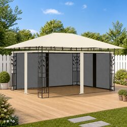 Garden Gazebo Specifications: 4x3x2.73m with Metal Frame