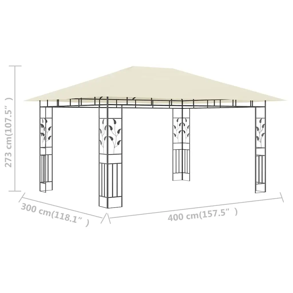 Garden Gazebo Outdoor 4x3x2.73m Cream