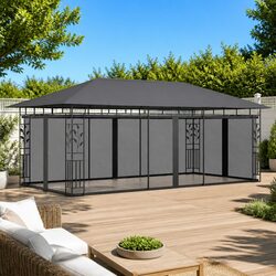 Outdoor Gazebo Canopy 6x3m with Mosquito Net - Specs Included