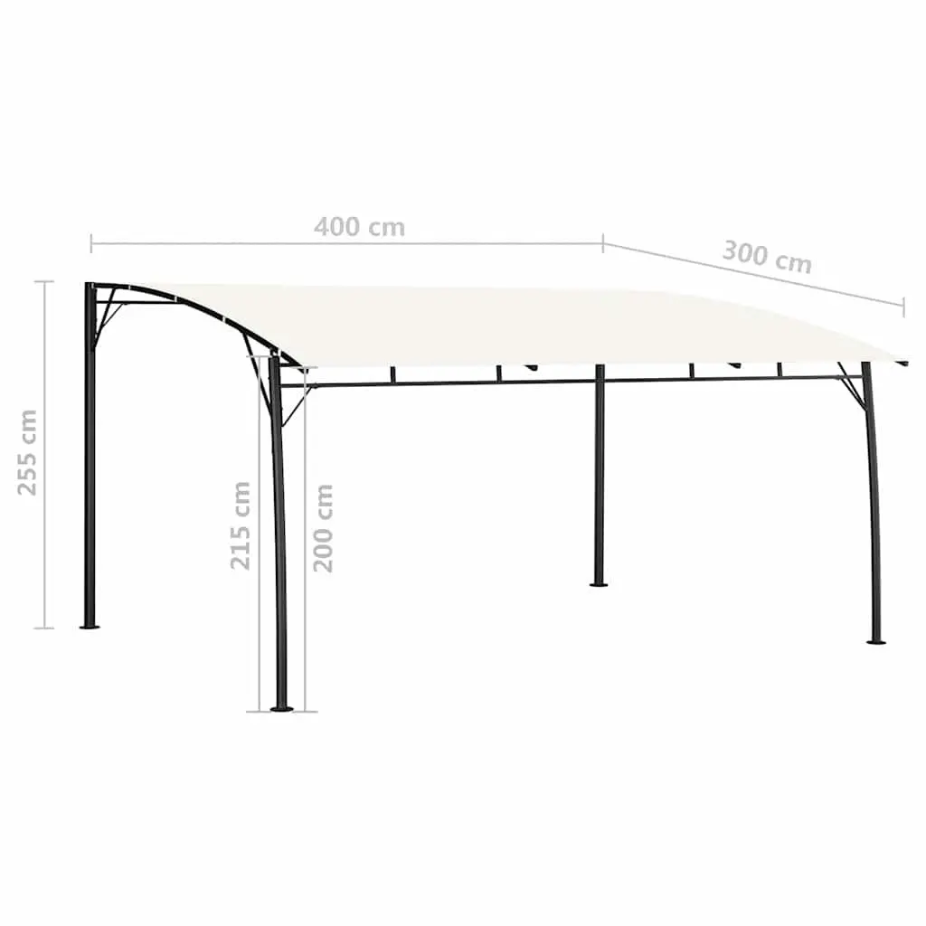 Sunshade Awning Canopy 4x3x2.55m Cream Outdoor Garden Shelter