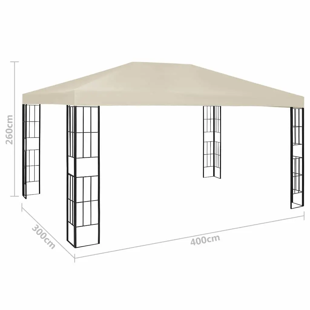 Outdoor Gazebo 3x4 m Cream Canopy Patio Garden Shade Structure