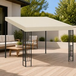 Wall-mounted Gazebo 3x3m Outdoor Patio Sun Shelter Canopy Shade Structure Cream