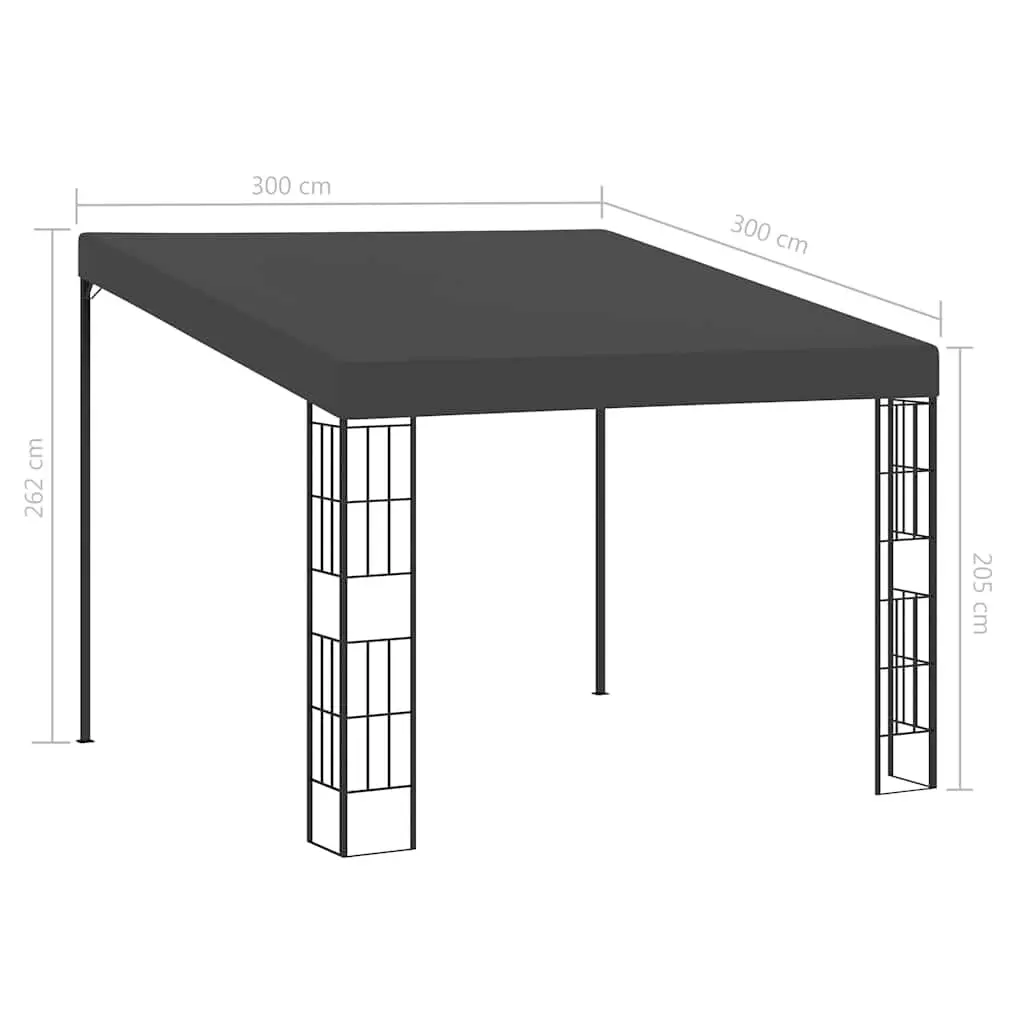 Wall-Mounted Gazebo 3x3m Anthracite Patio Sun Shelter Outdoor Canopy Shade