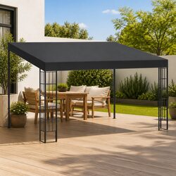 Wall-mounted Gazebo 3x4 m Anthracite Retractable Patio Sun Shade Shelter