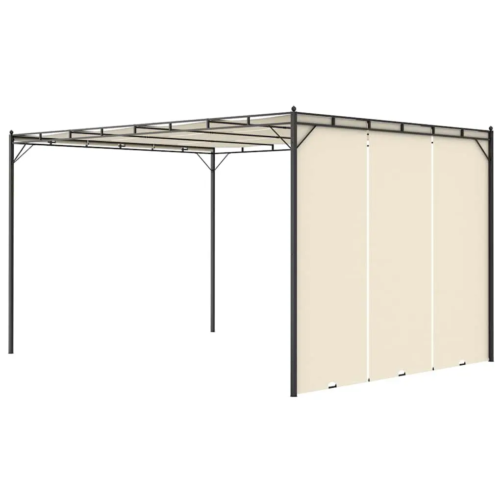 Garden Gazebo Outdoor Shelter with Side Curtains 4x3x2.25m Cream