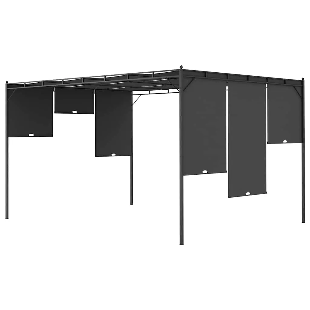 Garden Gazebo Outdoor Canopy 4x3m with Side Curtains Anthracite