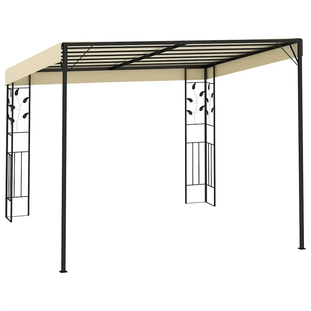 Wall-Mounted Gazebo Outdoor Garden Shade 3x3x2.5m Cream