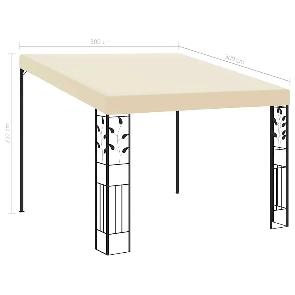Wall-Mounted Gazebo Outdoor Garden Shade 3x3x2.5m Cream