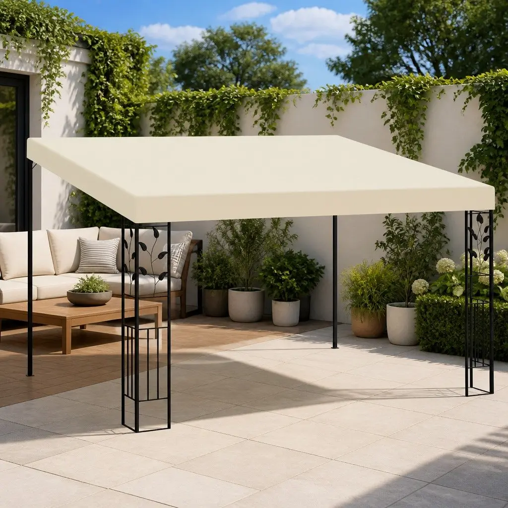 Wall-mounted Gazebo 4x3x2.5m Cream Canopy